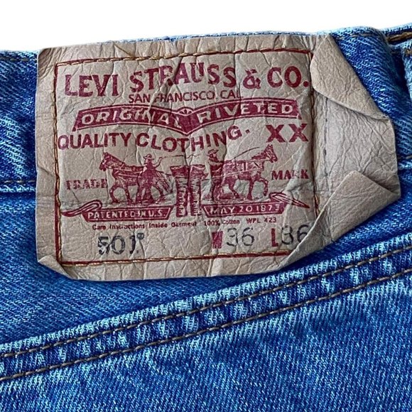 Levi 501 Cutaway Shorts Women's Handmade Shorts W36 Used Condition - Picture 3 of 4